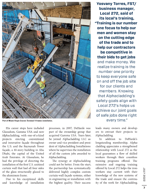 image of Alphacladding has been featured in the July 2022 Ironworkers Magazine. 