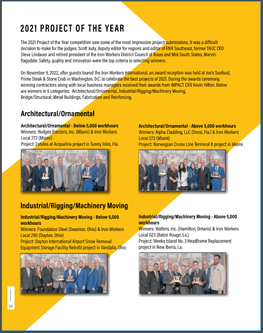 image of Alphacladding and Local Union 272 IMPACT award winners